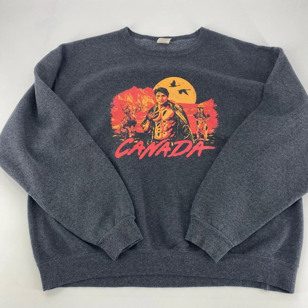 Jerzees Super‎ Sweats Canada Graphic Crewneck Sweatshirt XL Men